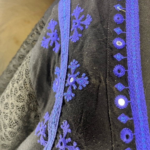 Free People Black and Purple Embroidered Blouse - Picture 5 of 5
